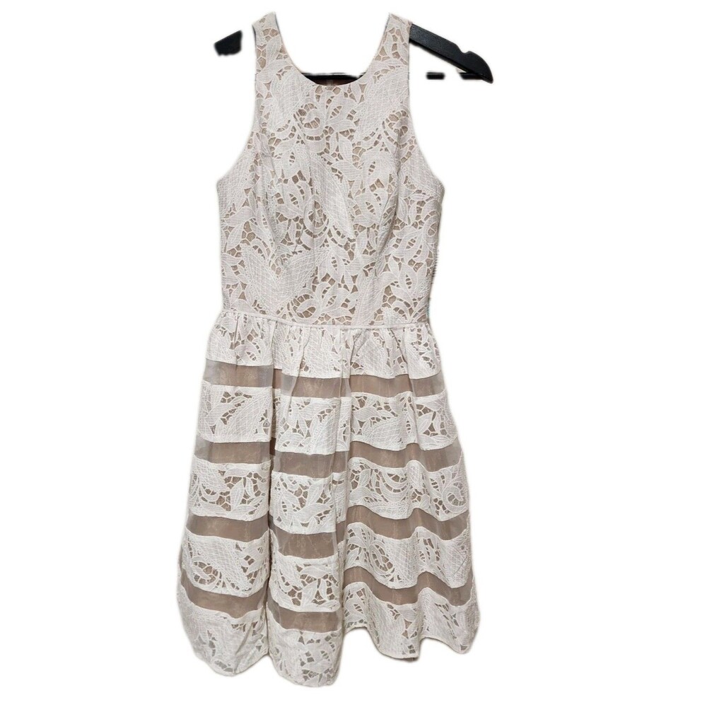 Aidan by Aidan Mattox Sleeveless Lace Fit & Flare Cocktail Party Dress, sz 0